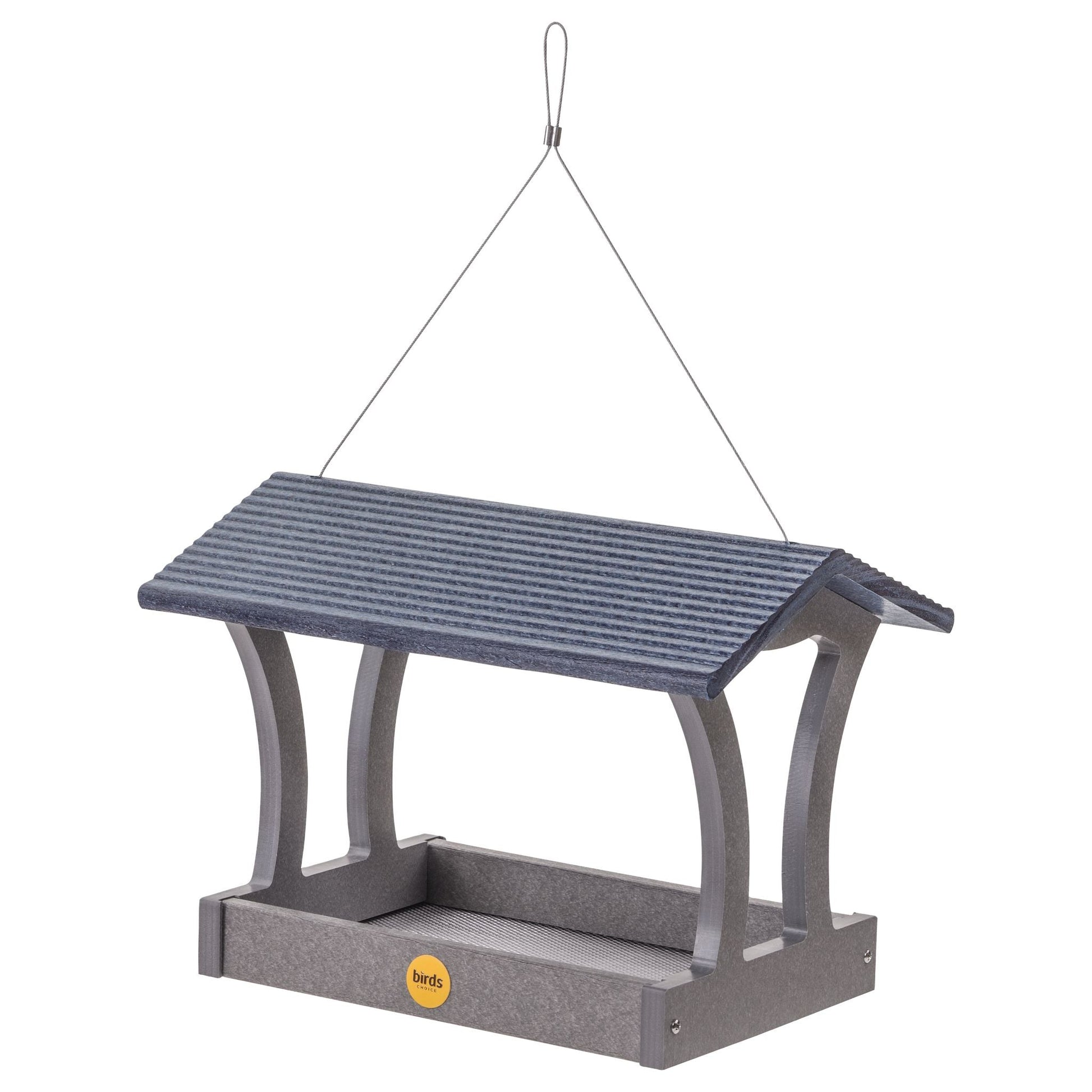 Fly-Thru Bird Feeder in Gray and Blue Recycled Plastic - Birds Choice