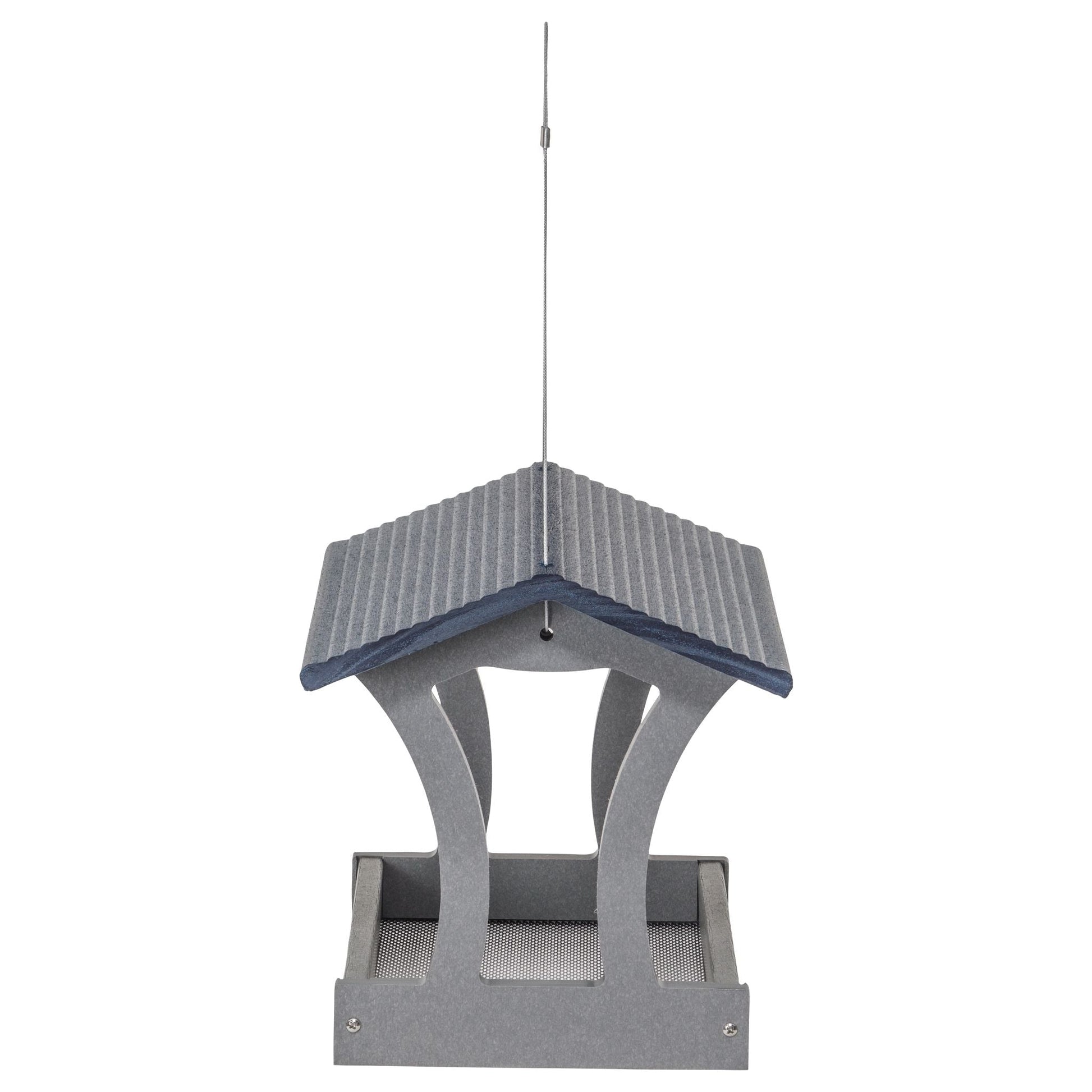 Fly-Thru Bird Feeder in Gray and Blue Recycled Plastic - Birds Choice