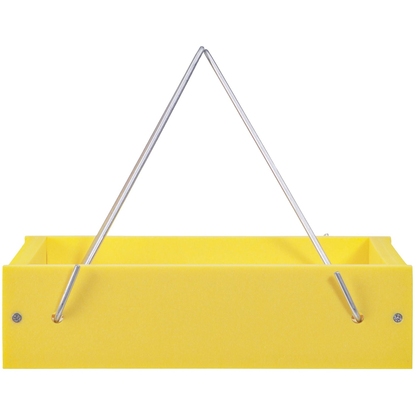 Small Hanging Tray Bird Feeder in Yellow Recycled Plastic