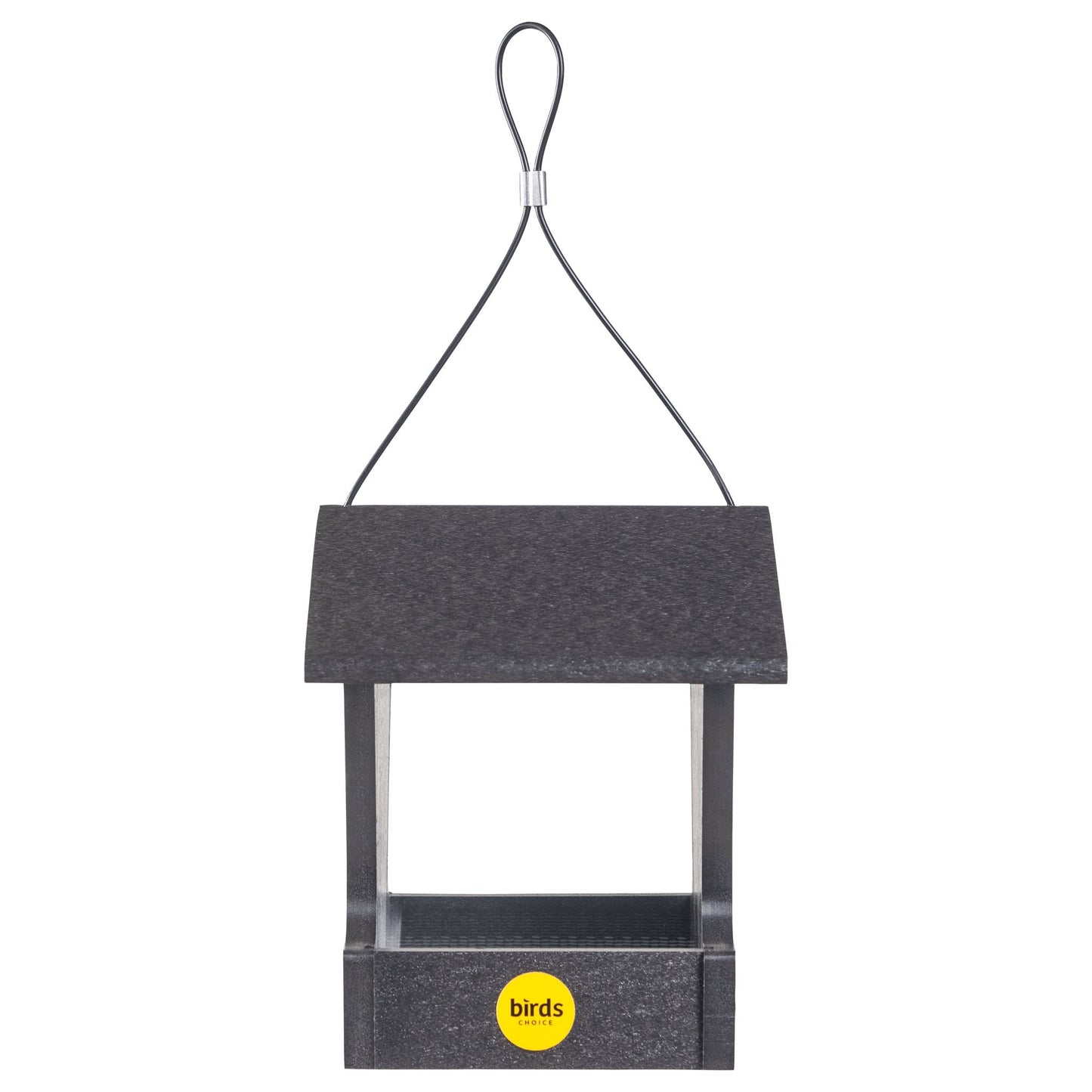 Small Hopper Feeder in Black Recycled Plastic