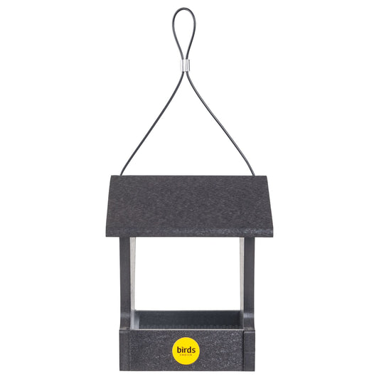 Small Hopper Feeder in Black Recycled Plastic