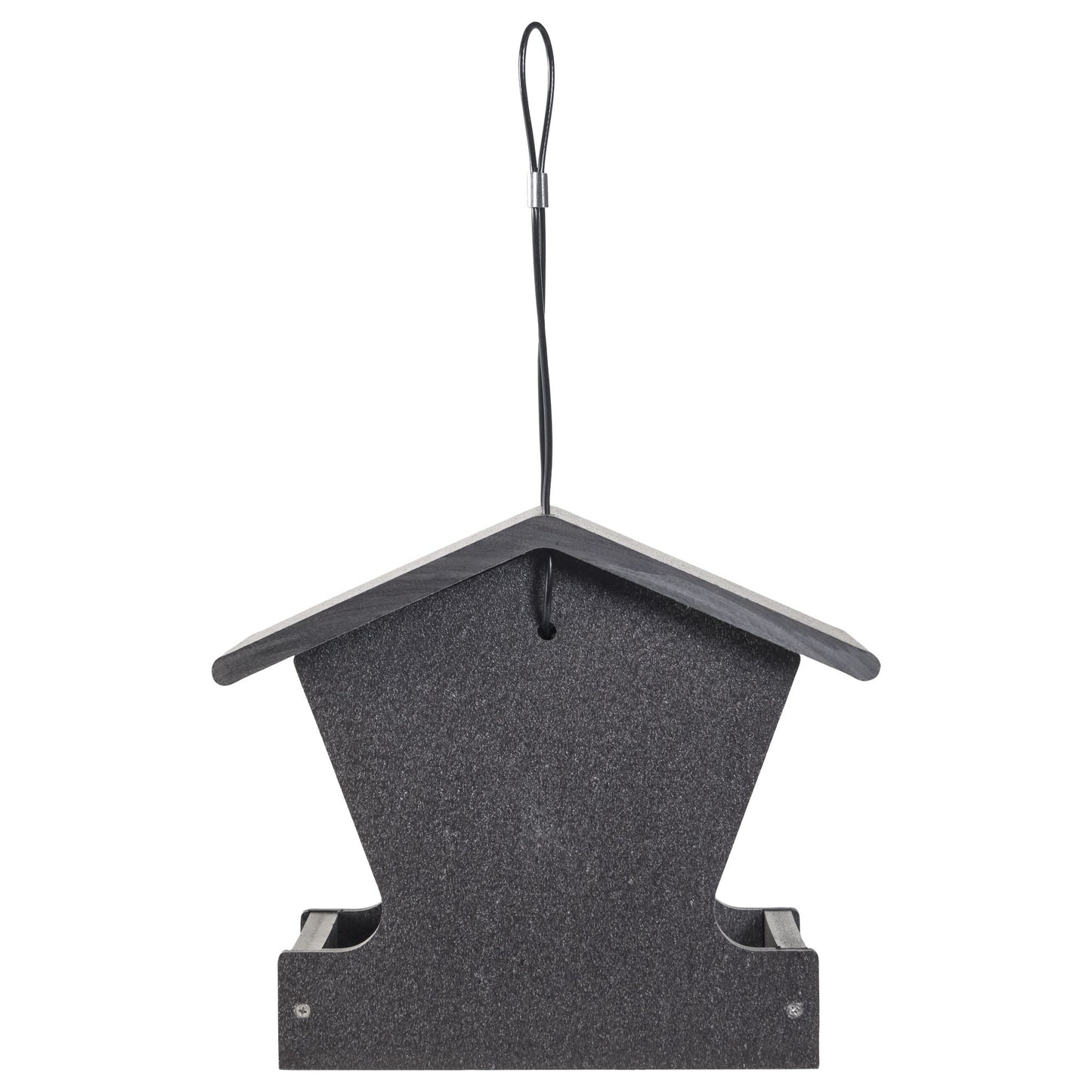 Small Hopper Feeder in Black Recycled Plastic