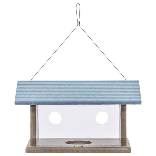 Bluebird Feeder in Taupe and Blue Recycled Plastic - Birds Choice