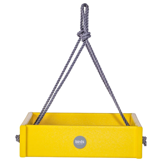 Hanging Tray Bird Feeder Color Pop Collection in Yellow Recycled Plastic