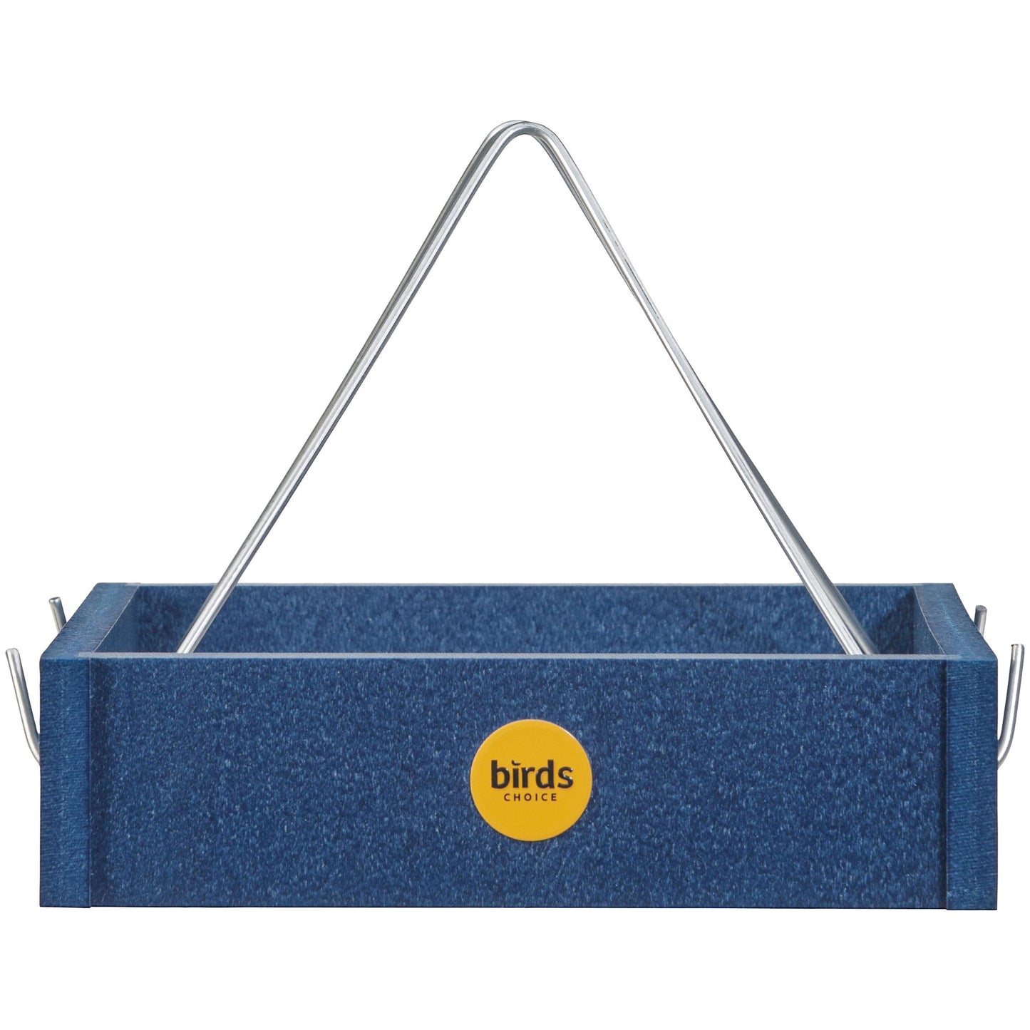 Small Hanging Tray Bird Feeder in Blue Recycled Plastic