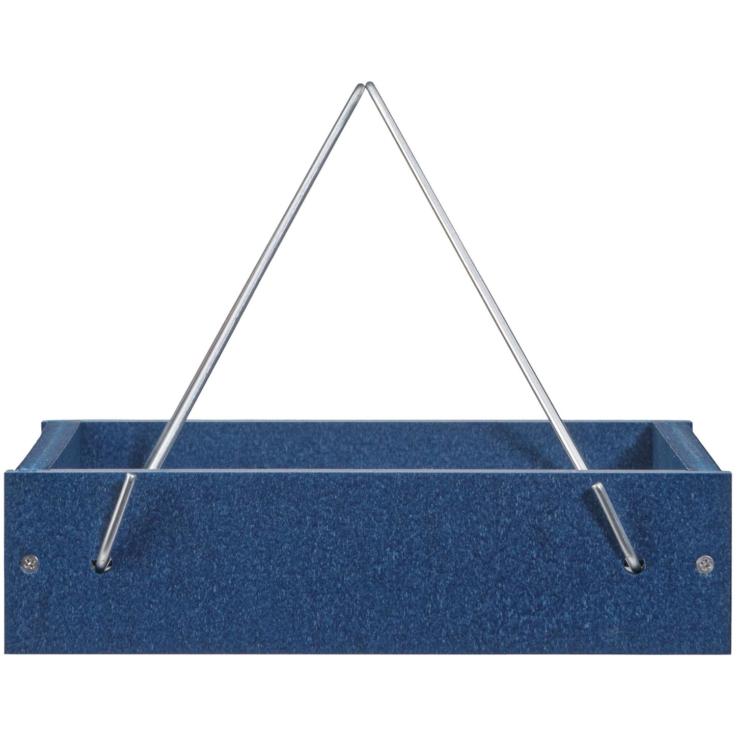Small Hanging Tray Bird Feeder in Blue Recycled Plastic