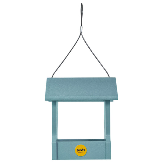 Small Hopper Bird Feeder in Blue Recycled Plastic