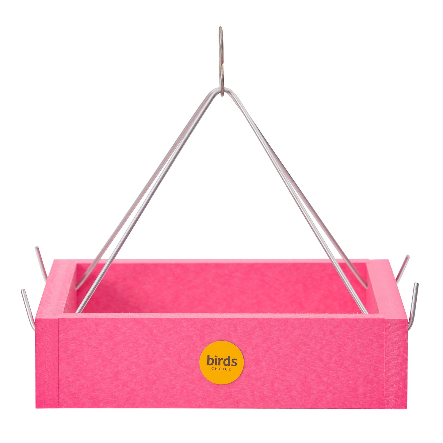 Small Hanging Tray Bird Feeder in Pink Recycled Plastic - Limited Edition