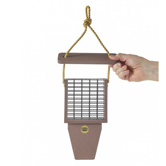 Suet Feeder with Tail Prop in Cinnamon