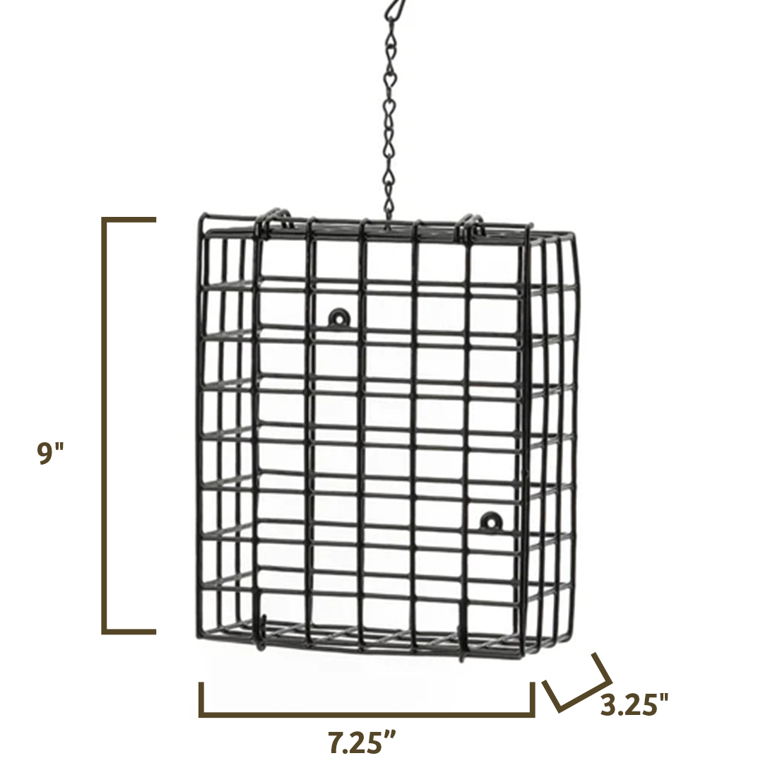 Seed and Suet Block Cage with Hanging Chain