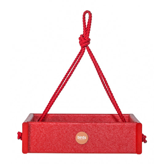 Hanging Tray Bird Feeder Color Pop Collection in Red Recycled Plastic