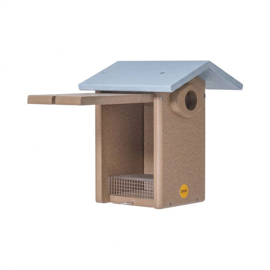Ultimate Bluebird House in Taupe and Blue Recycled Plastic