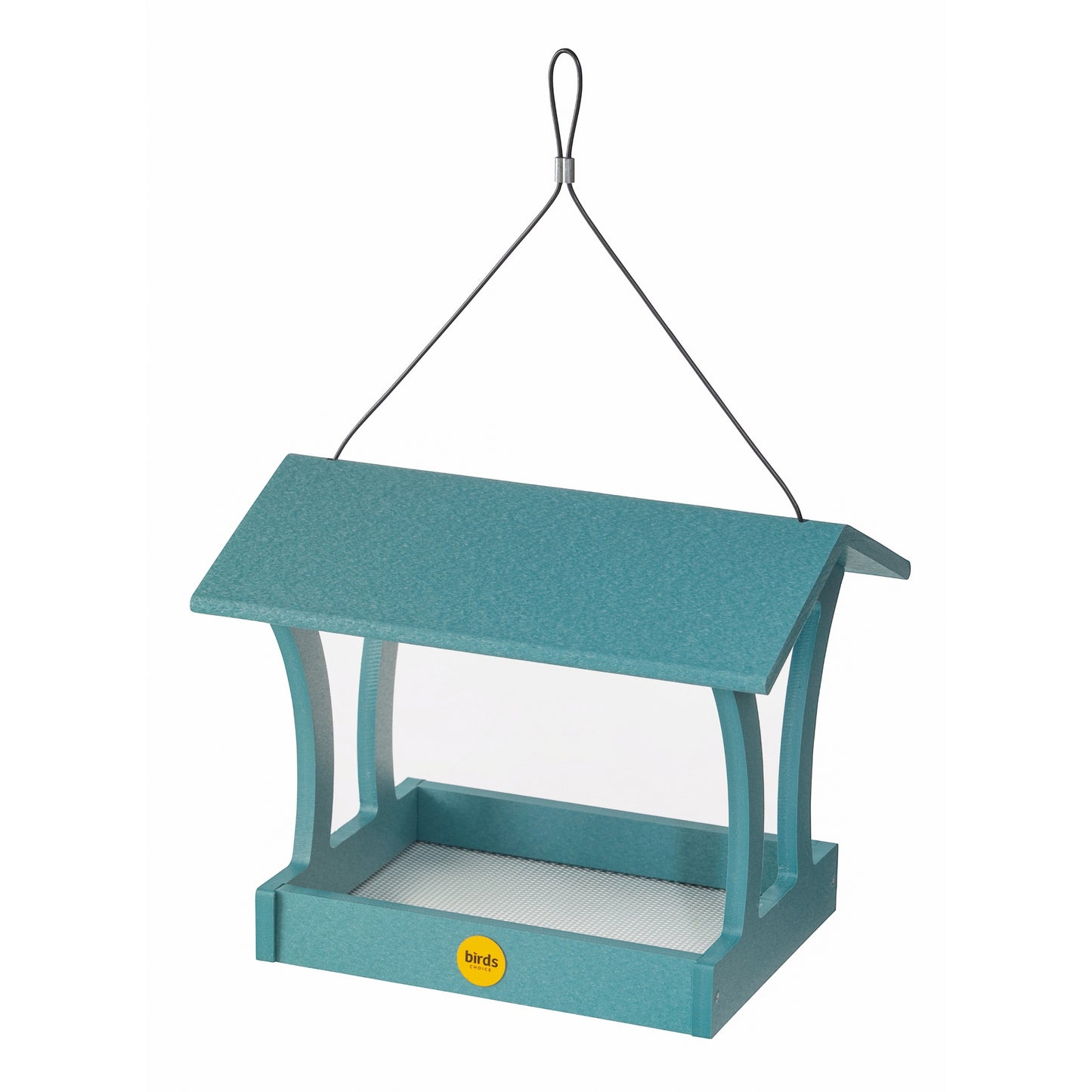 Fly-Thru Bird Feeder in Blue Recycled Plastic