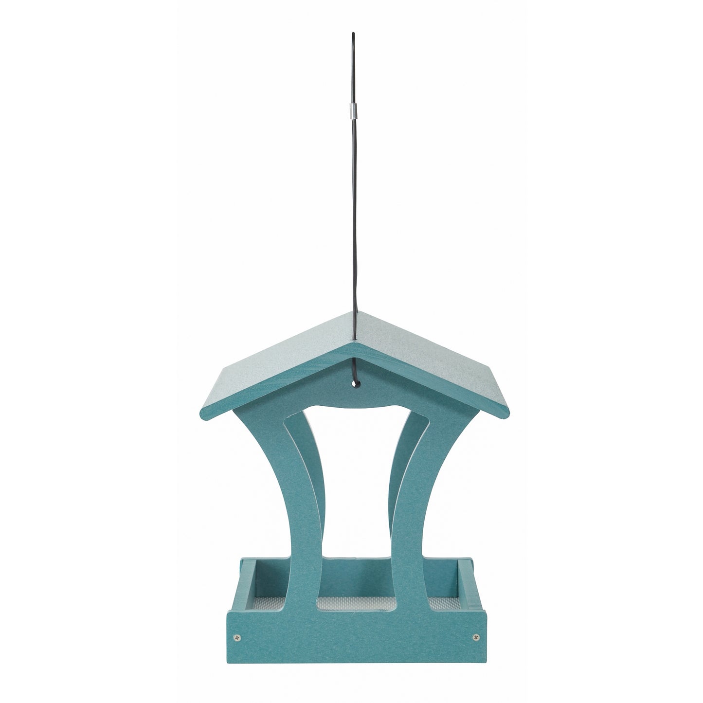 Fly-Thru Bird Feeder in Blue Recycled Plastic