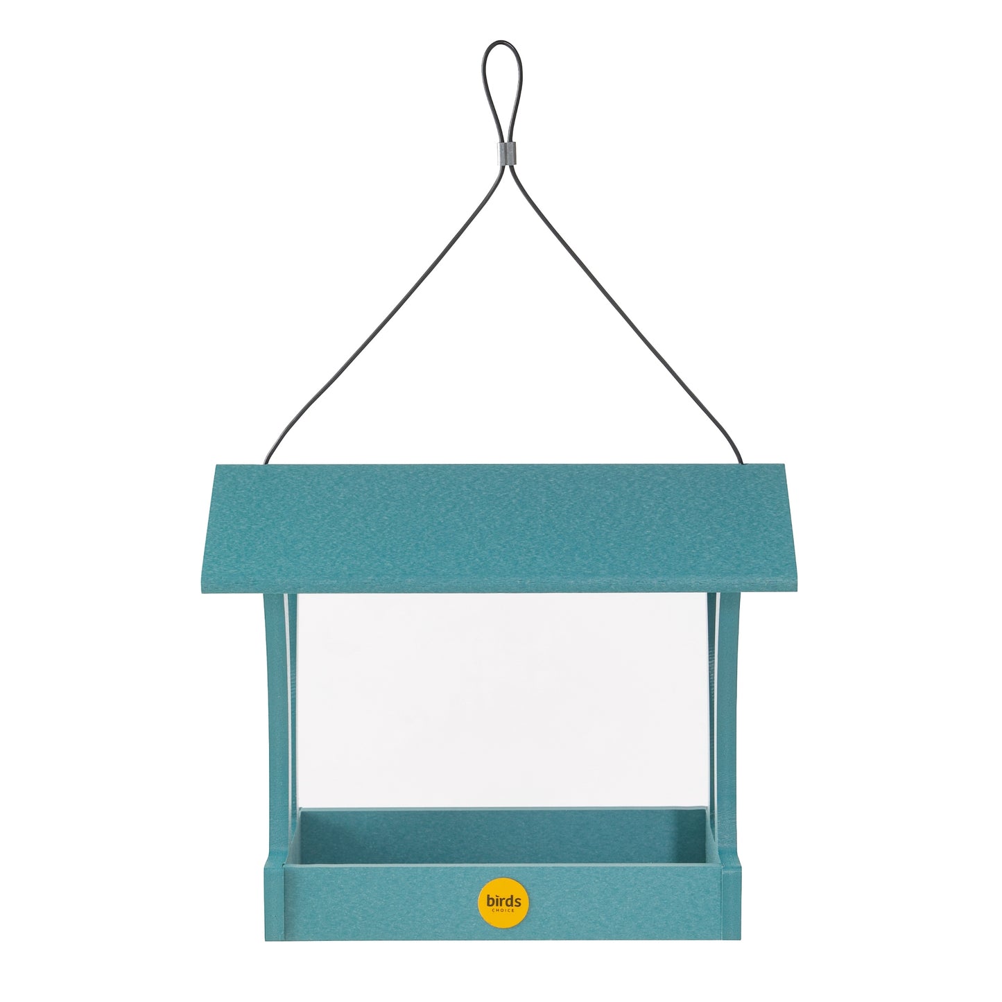 Fly-Thru Bird Feeder in Blue Recycled Plastic