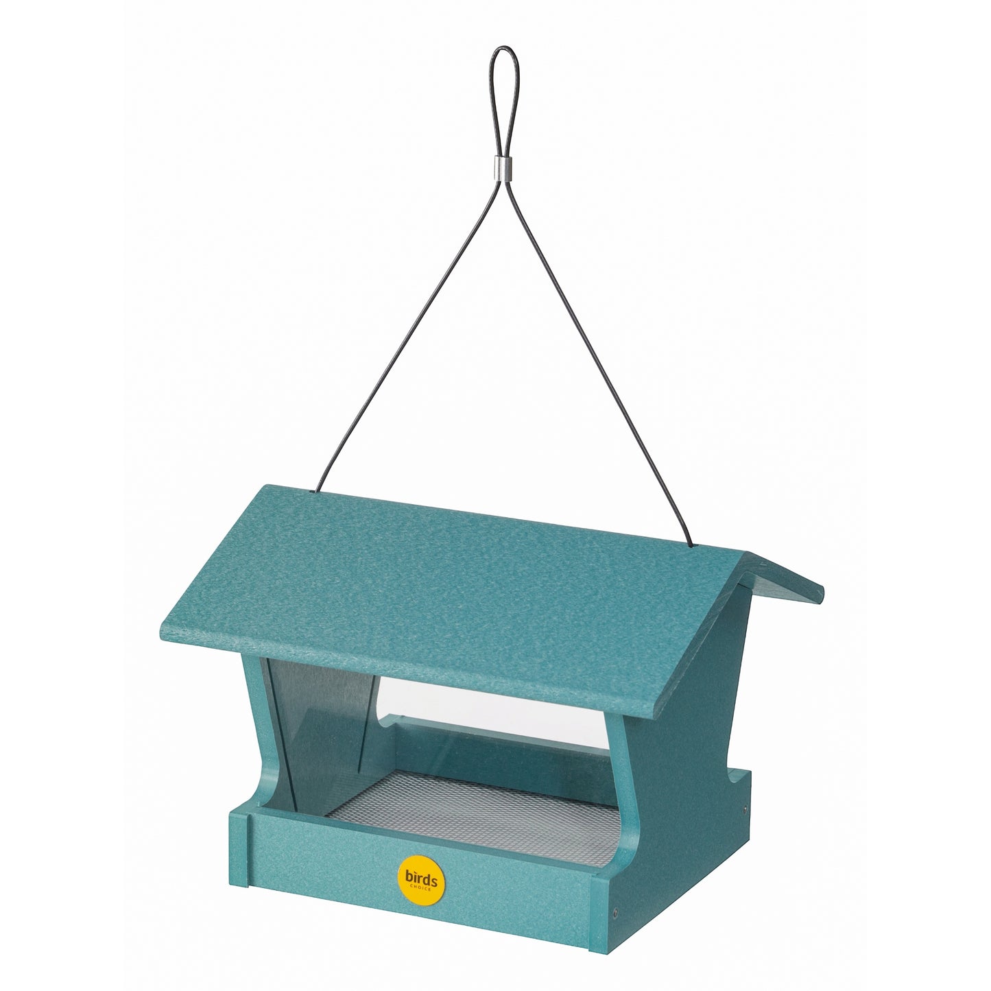 Medium Hopper Bird Feeder in Blue Recycled Plastic