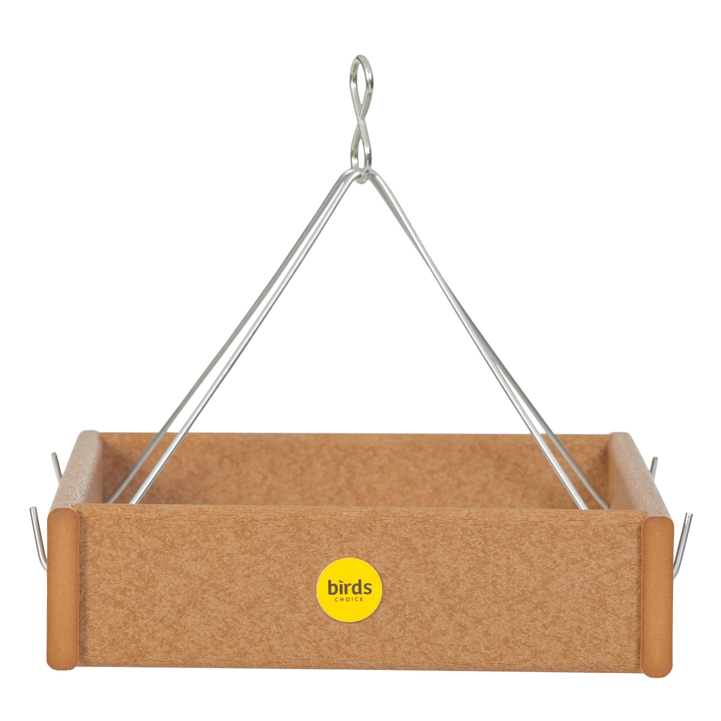 Small Hanging Platform Bird Feeder in Caramel Recycled Plastic