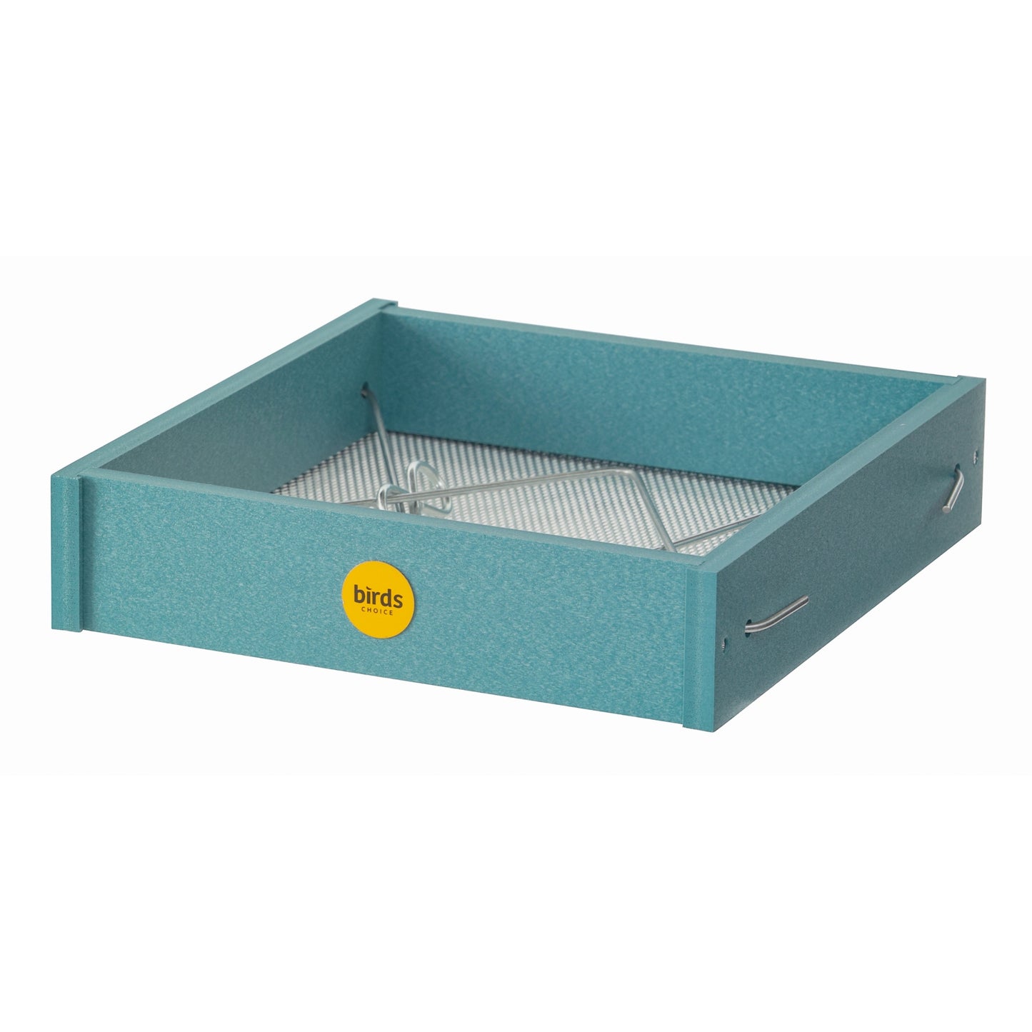 Small Hanging Platform Bird Feeder in Blue Recycled Plastic