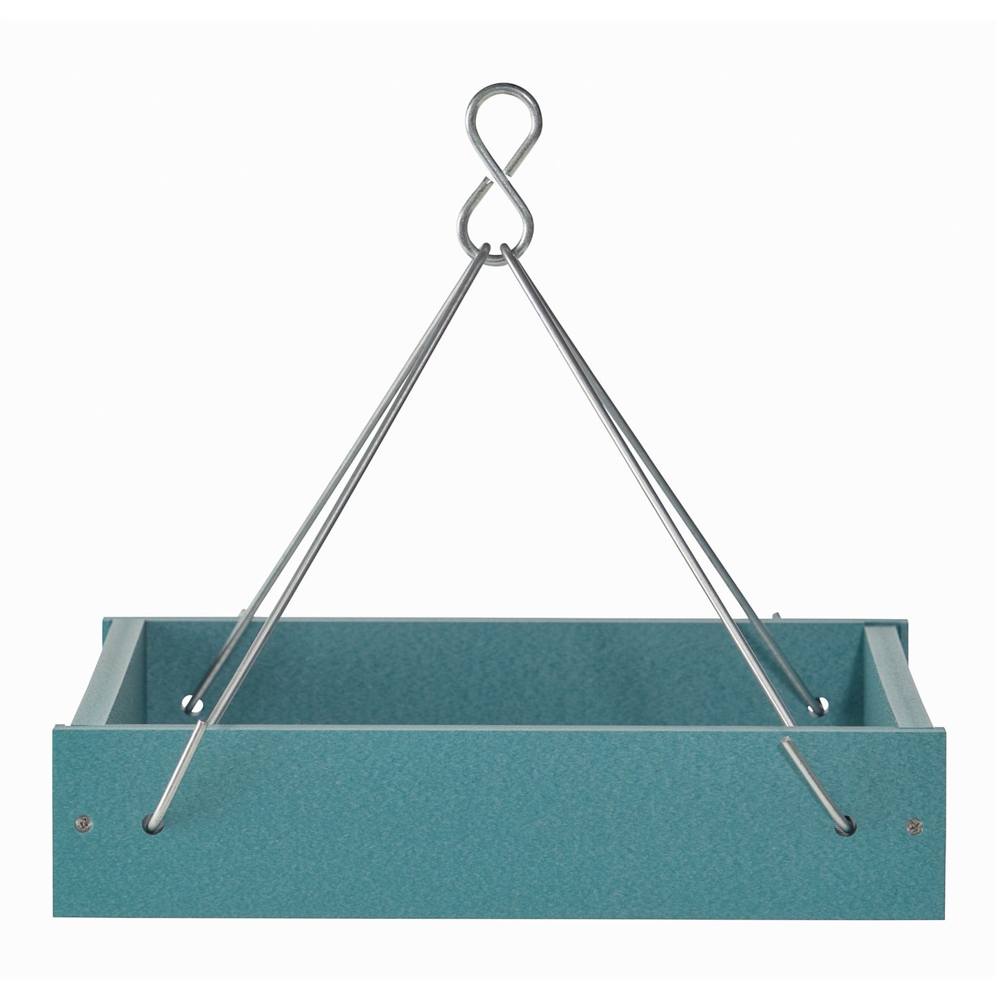 Small Hanging Platform Bird Feeder in Blue Recycled Plastic