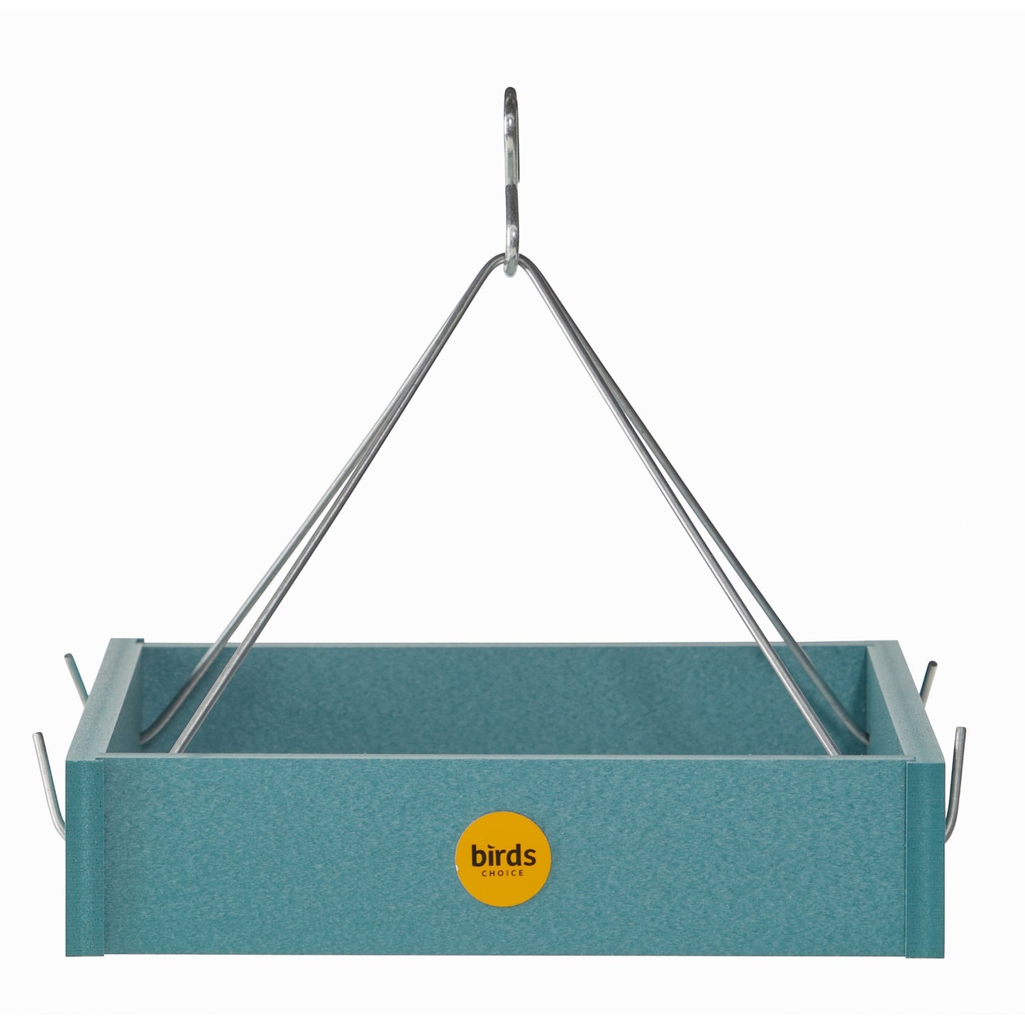 Small Hanging Platform Bird Feeder in Blue Recycled Plastic