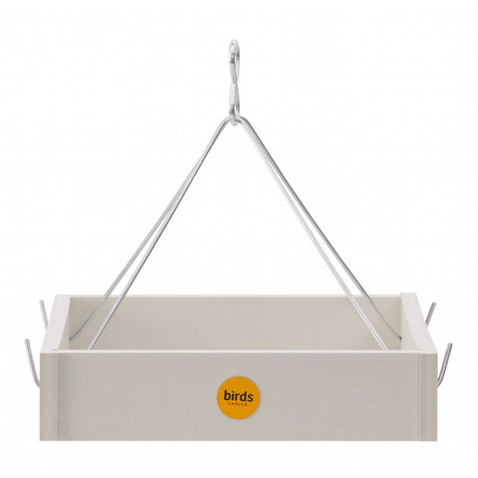 Small Hanging Platform Bird Feeder in Sea Salt Recycled Plastic