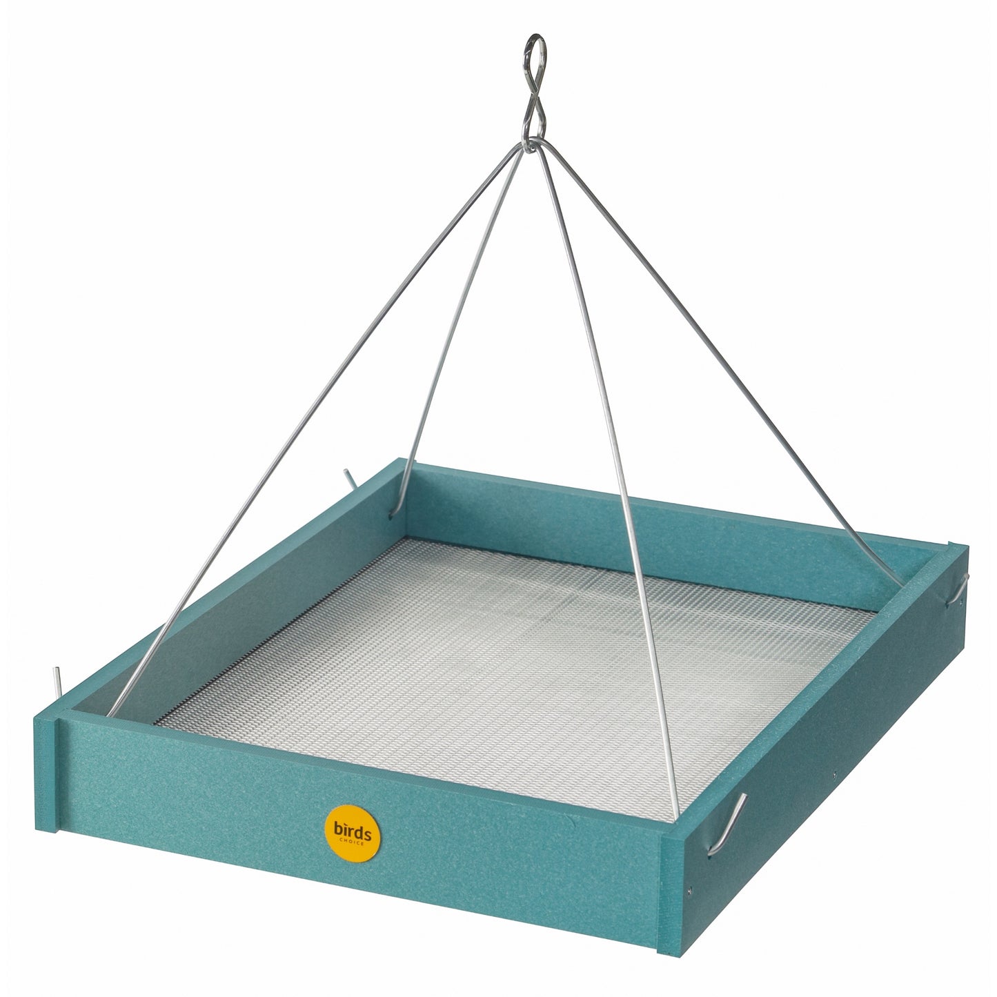Large Hanging Platform Bird Feeder in Blue Recycled Plastic