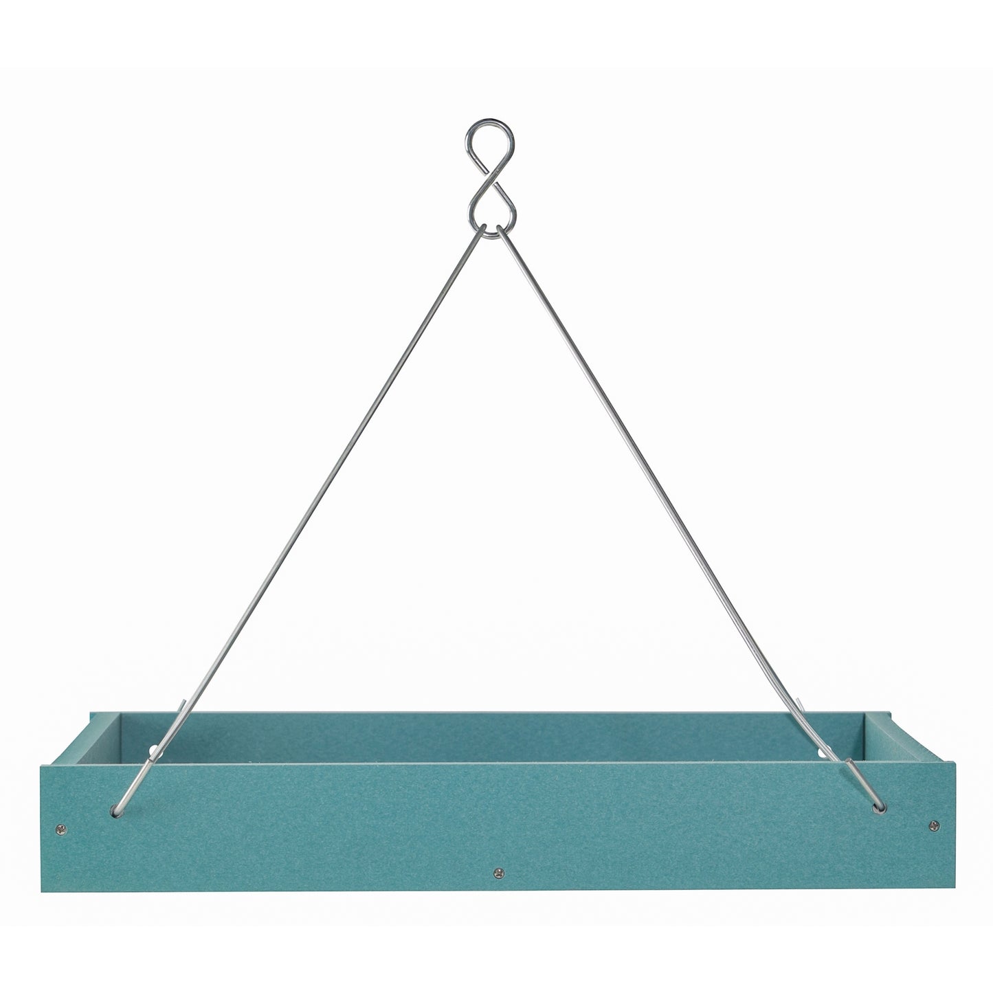 Large Hanging Platform Bird Feeder in Blue Recycled Plastic