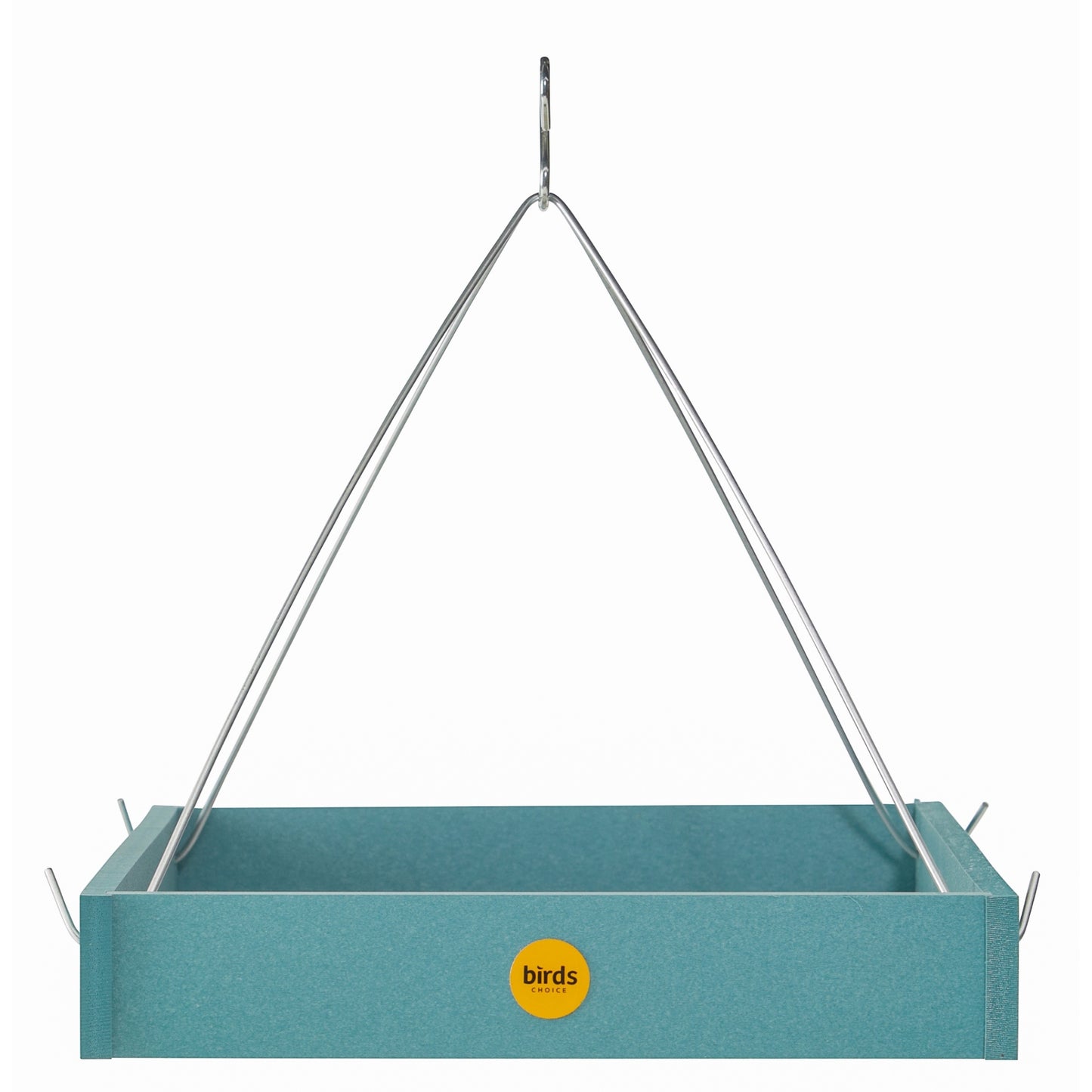 Large Hanging Platform Bird Feeder in Blue Recycled Plastic