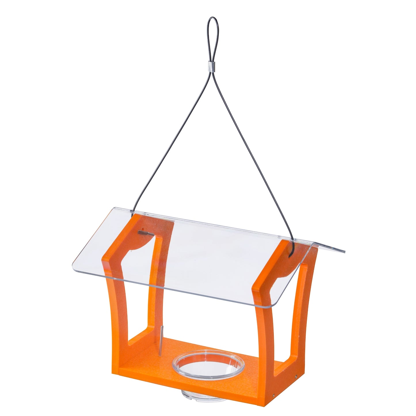 Oriole Bird Feeder in Orange Recycled Plastic