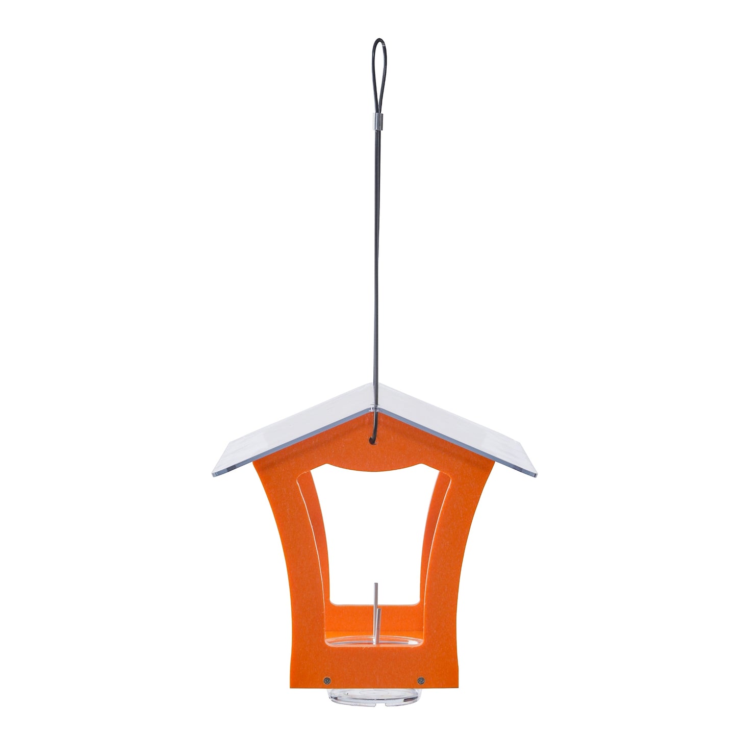 Oriole Bird Feeder in Orange Recycled Plastic