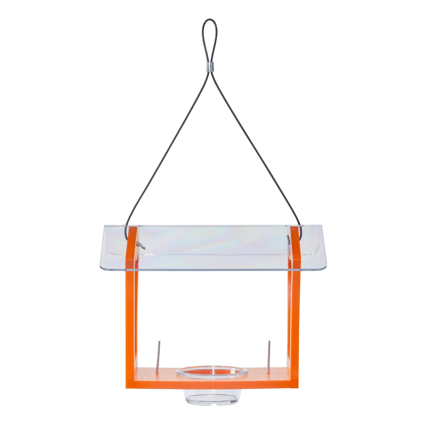 Oriole Bird Feeder in Orange Recycled Plastic