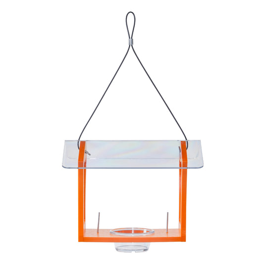 Oriole Bird Feeder in Orange Recycled Plastic