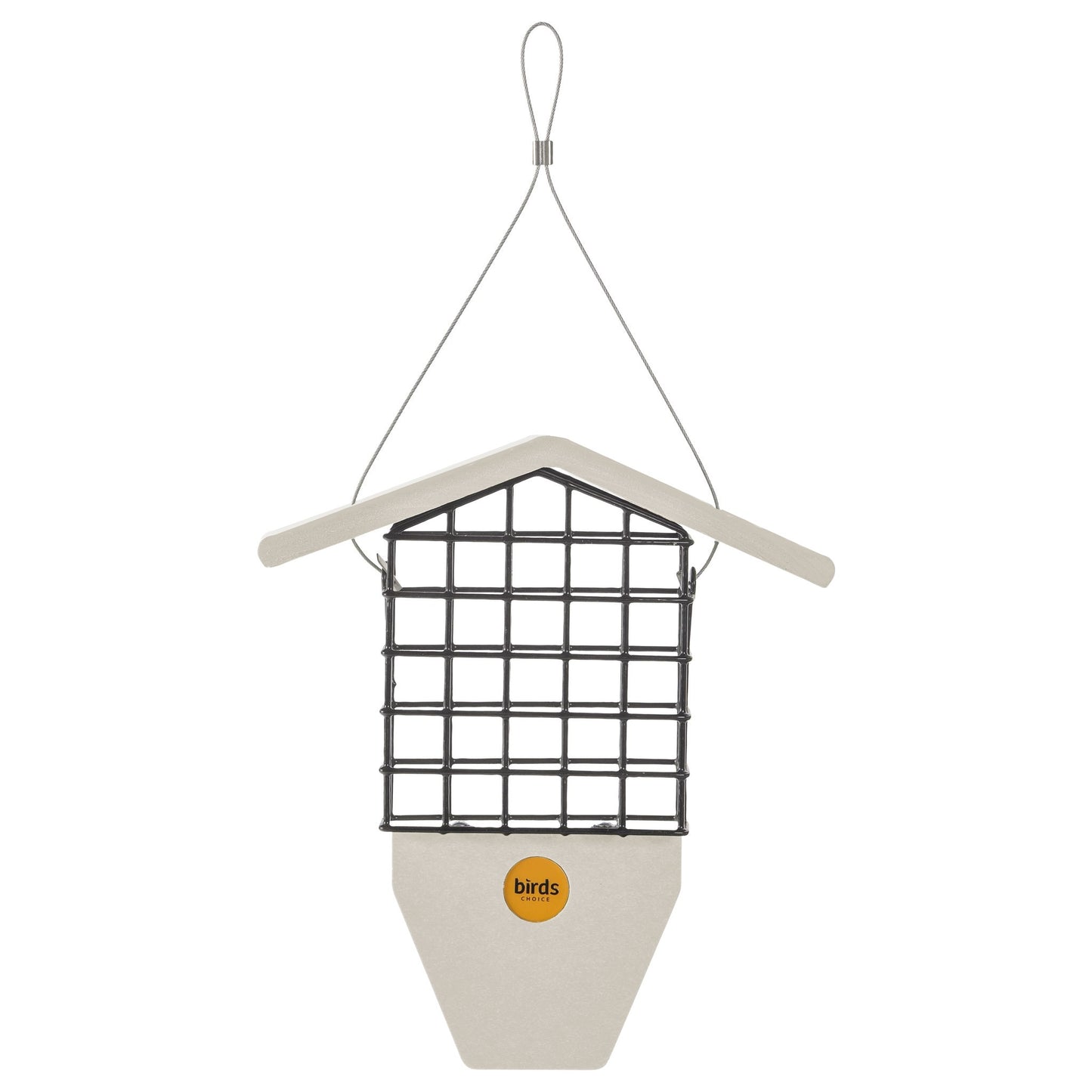 Suet Feeder with Tail Prop for Single Cake in Sea Salt Recycled Plastic