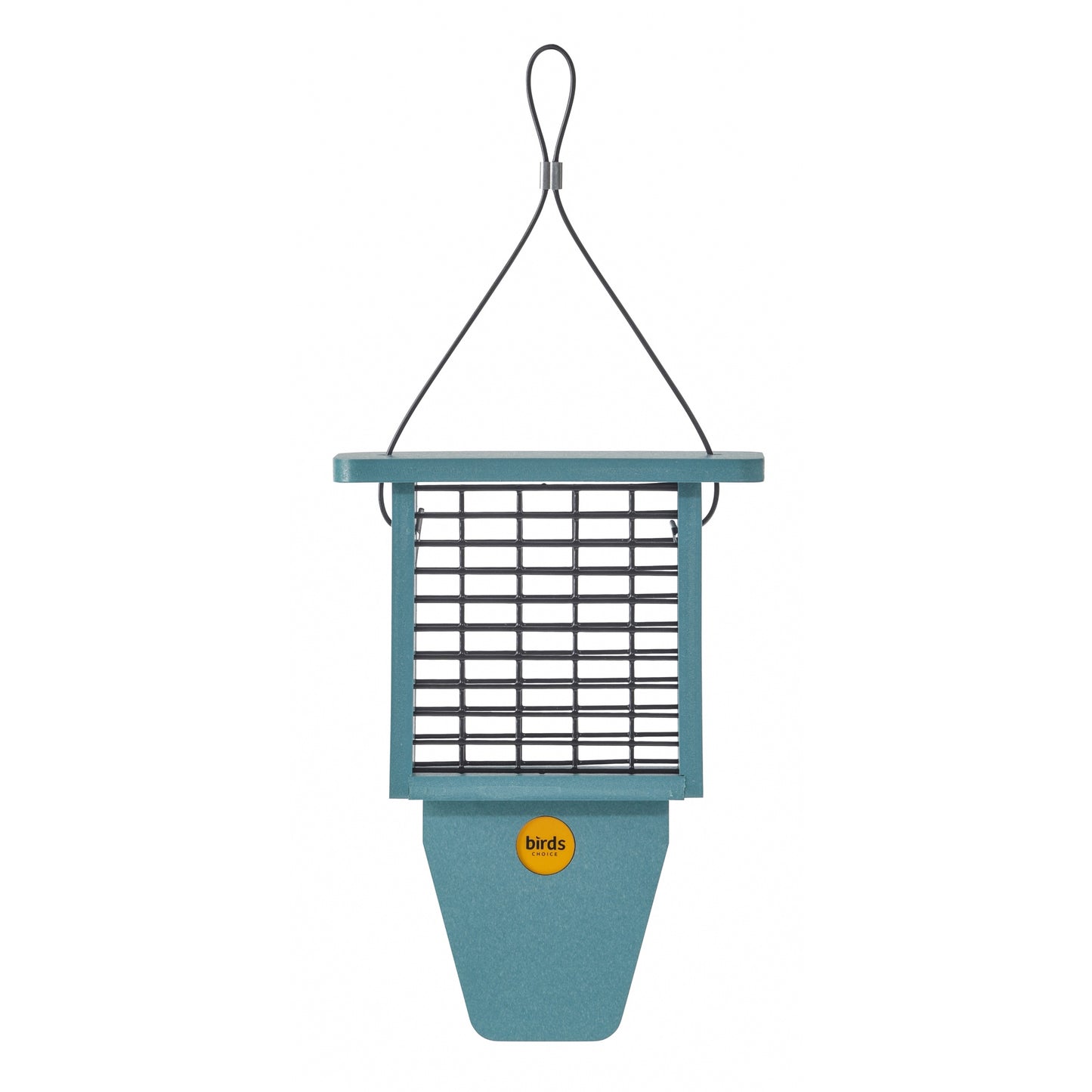 Suet Feeder with Tail Prop for Single Cake in Blue Recycled Plastic