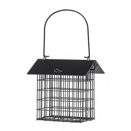 Modern Farmhouse Metal Double Suet Feeder – Black