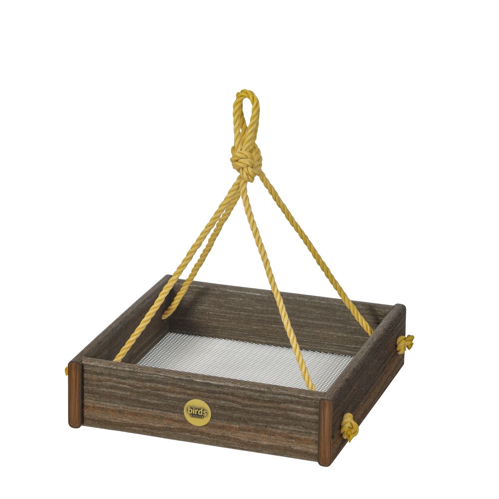 Hanging Tray Bird Feeder Spruce Creek Collection in Brazilian Walnut Recycled Plastic