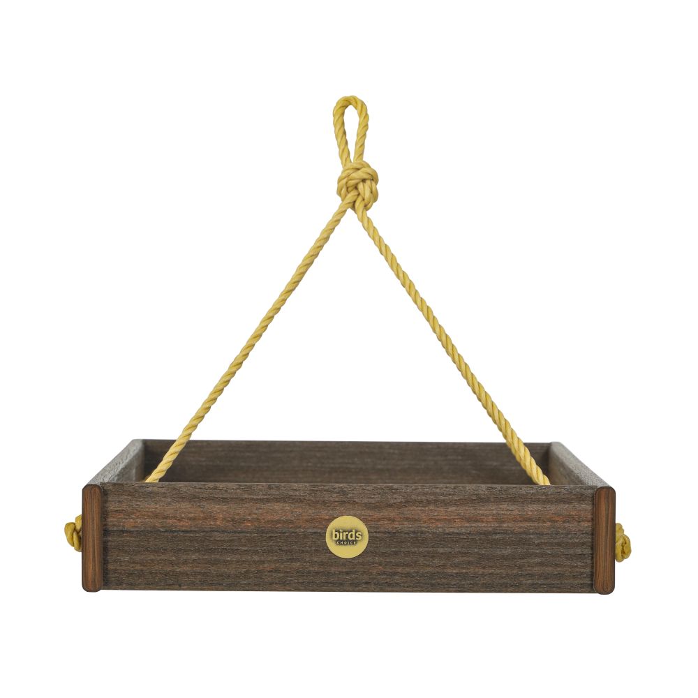 Large Hanging Tray Bird Feeder Spruce Creek Collection in Brazilian Walnut Recycled Plastic - Birds Choice
