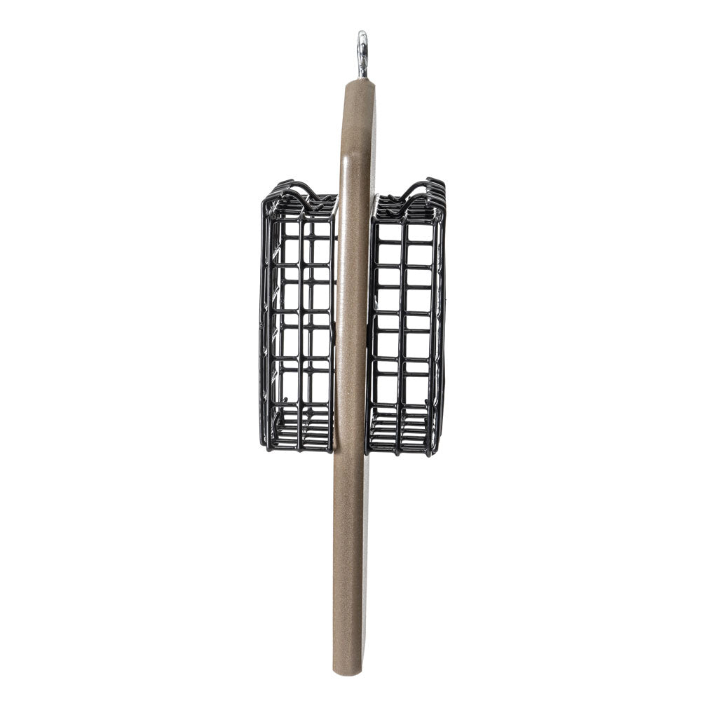 Suet Feeder with Tail Prop for Two Cakes in Taupe Recycled Plastic - Birds Choice