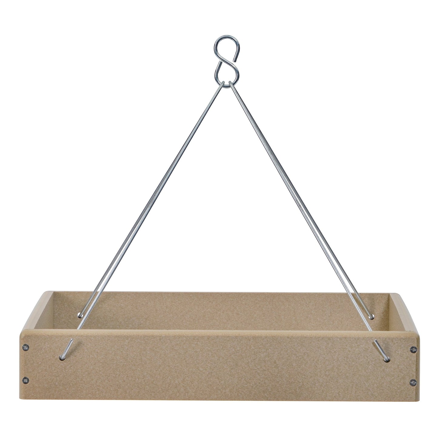 Hanging Platform Bird Feeder in Taupe Recycled Plastic Large