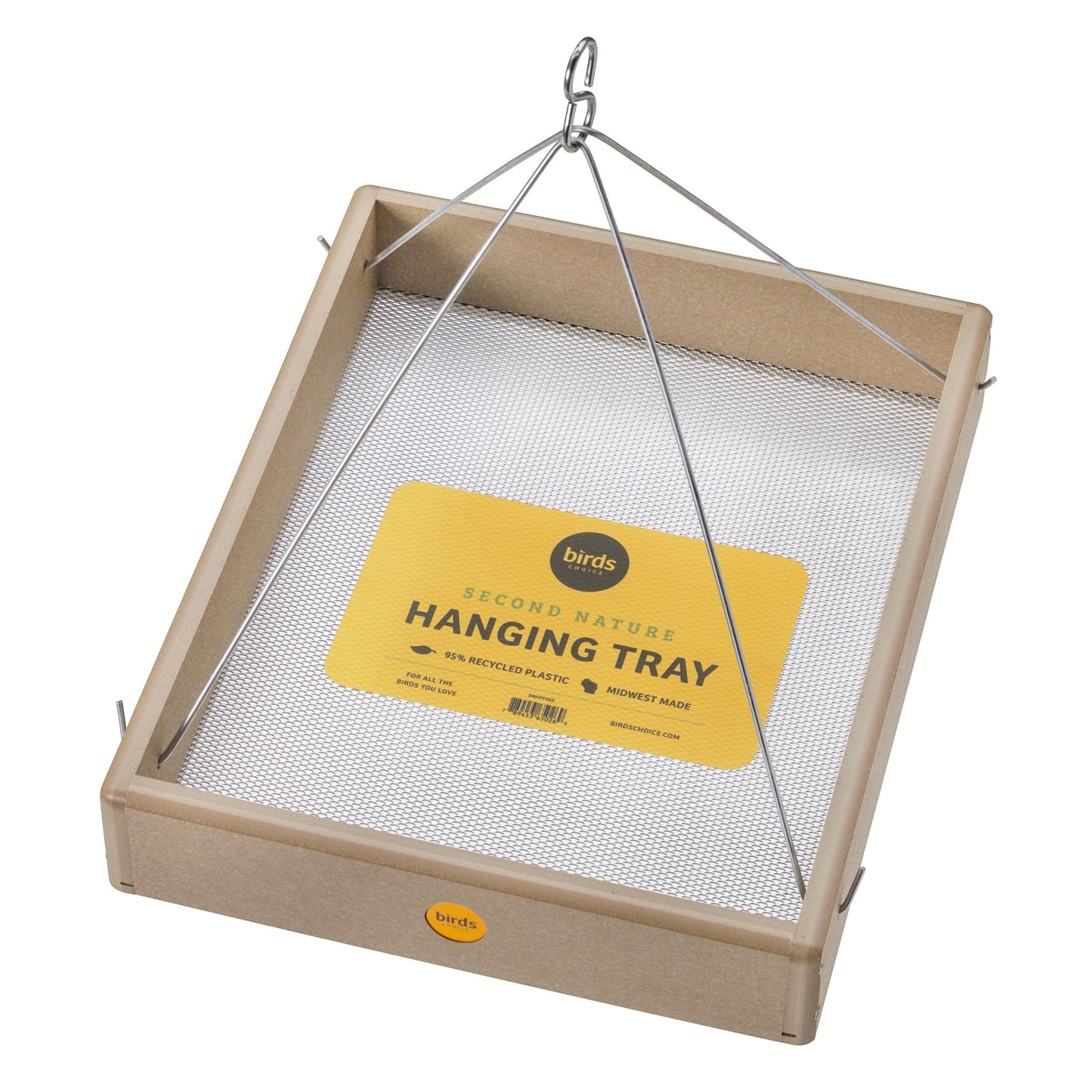 Hanging Platform Bird Feeder in Taupe Recycled Plastic Large