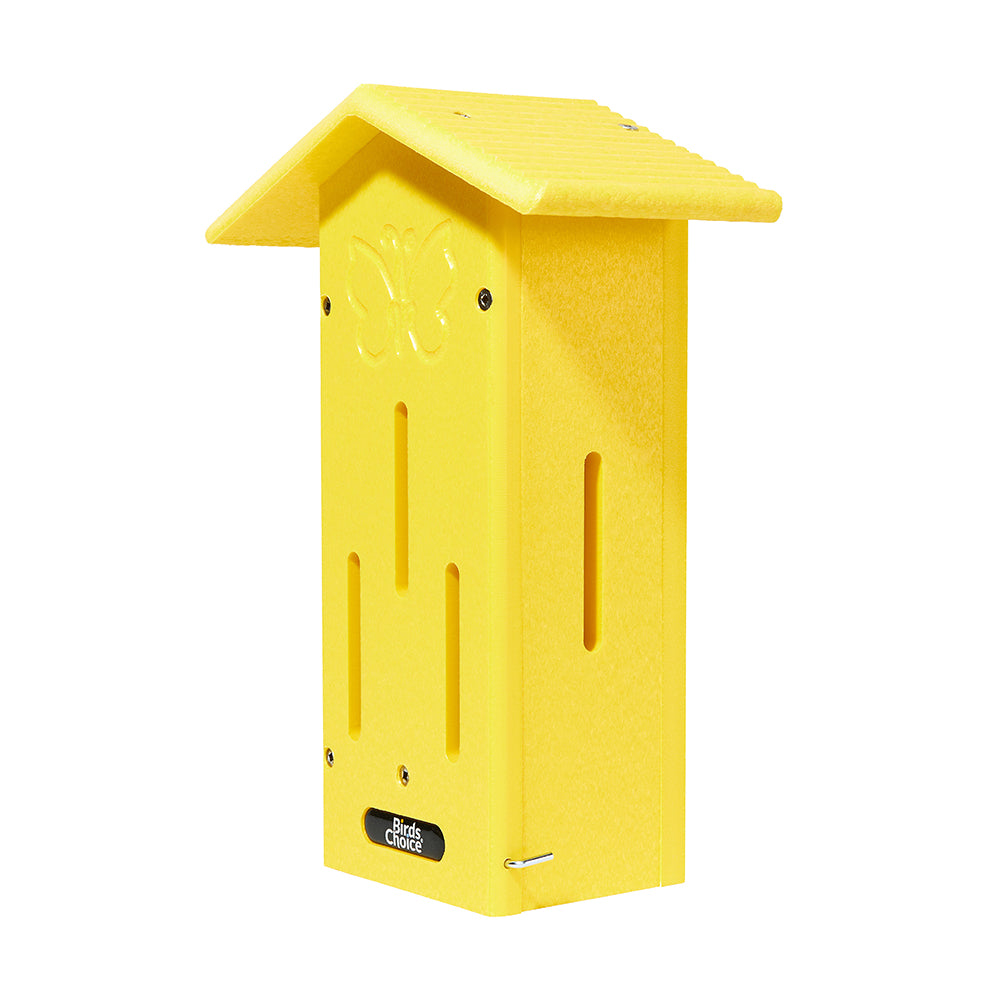 Butterfly House Pole Mounted in Yellow Recycled Plastic - Birds Choice