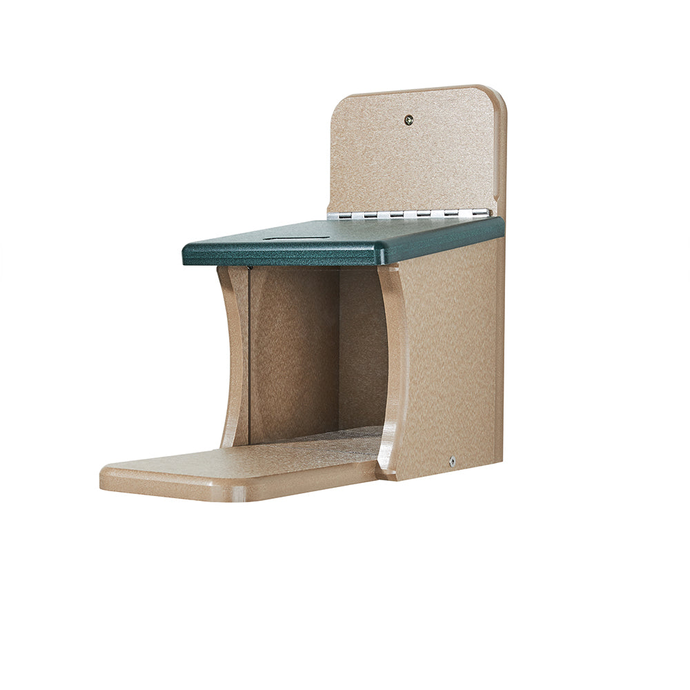Squirrel Feeder Munch Box in Taupe and Green Recycled Plastic - Birds Choice