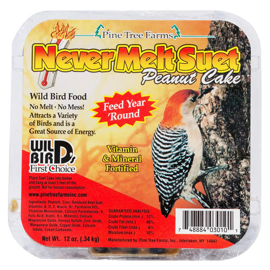 Pine Tree Farms Never Melt Peanut Suet Cake - Case of 12