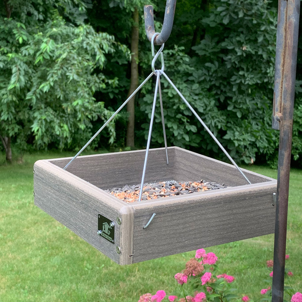 Modern Rustic Small Hanging Platform Feeder - Birds Choice