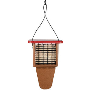 EcoTough Single Tail Prop Suet Feeder with Red Roof - Birds Choice