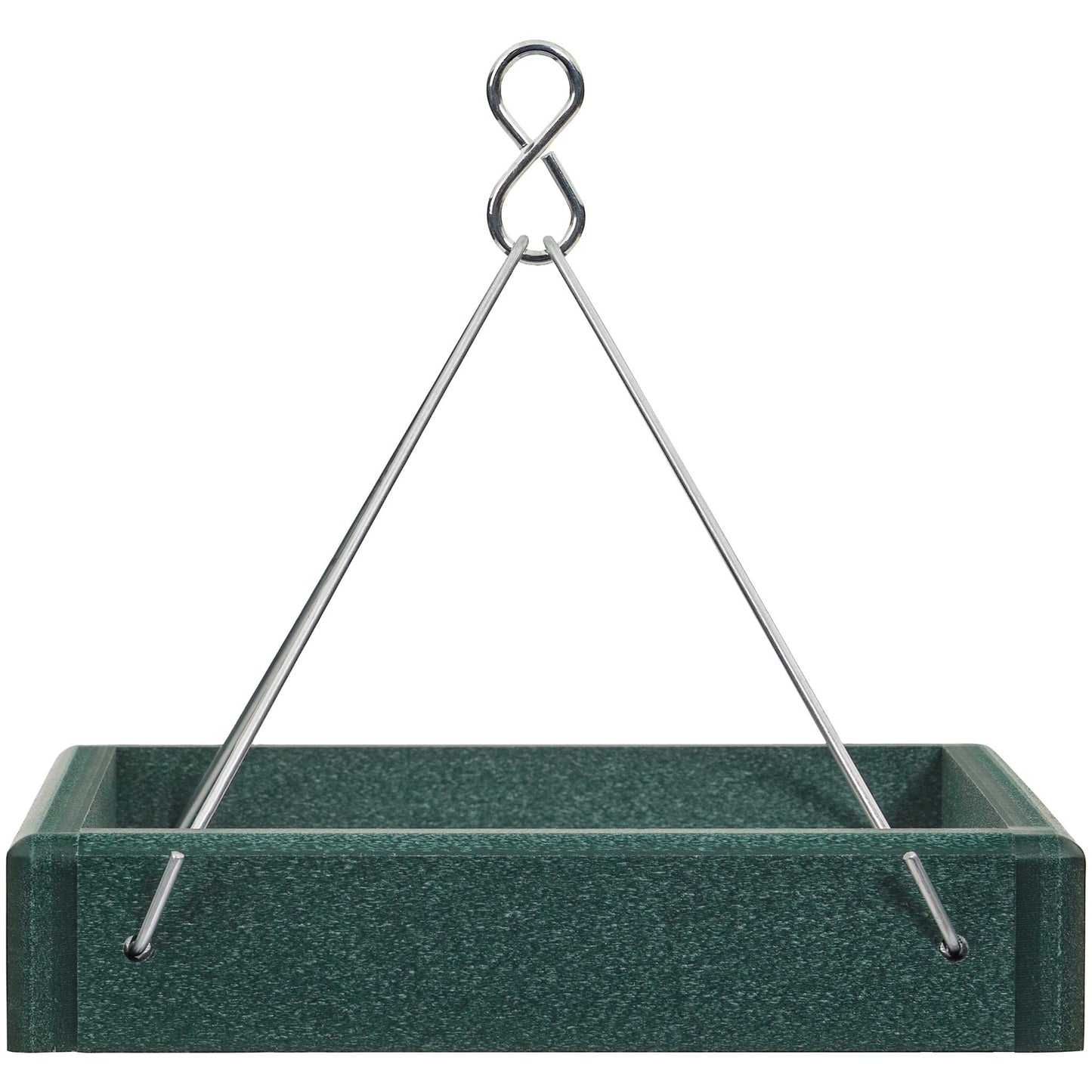 Small Hanging Platform Feeder in Green Recycled Plastic