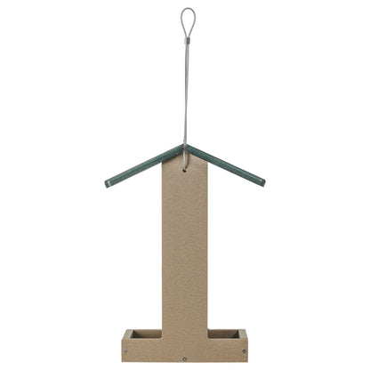 Bluejay Feeder in Taupe and Green Recycled Plastic