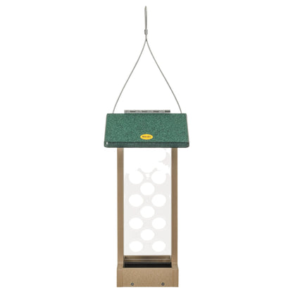 Bluejay Feeder in Taupe and Green Recycled Plastic