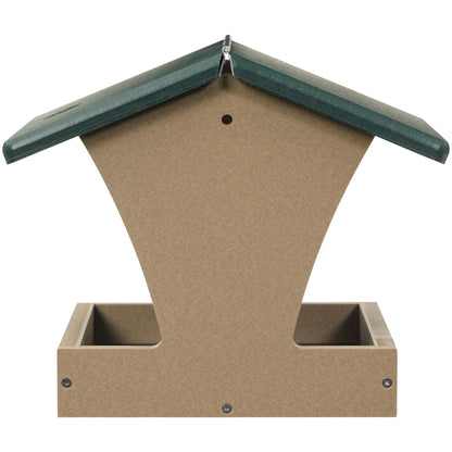 Medium Hopper Bird Feeder in Taupe and Green Recycled Plastic