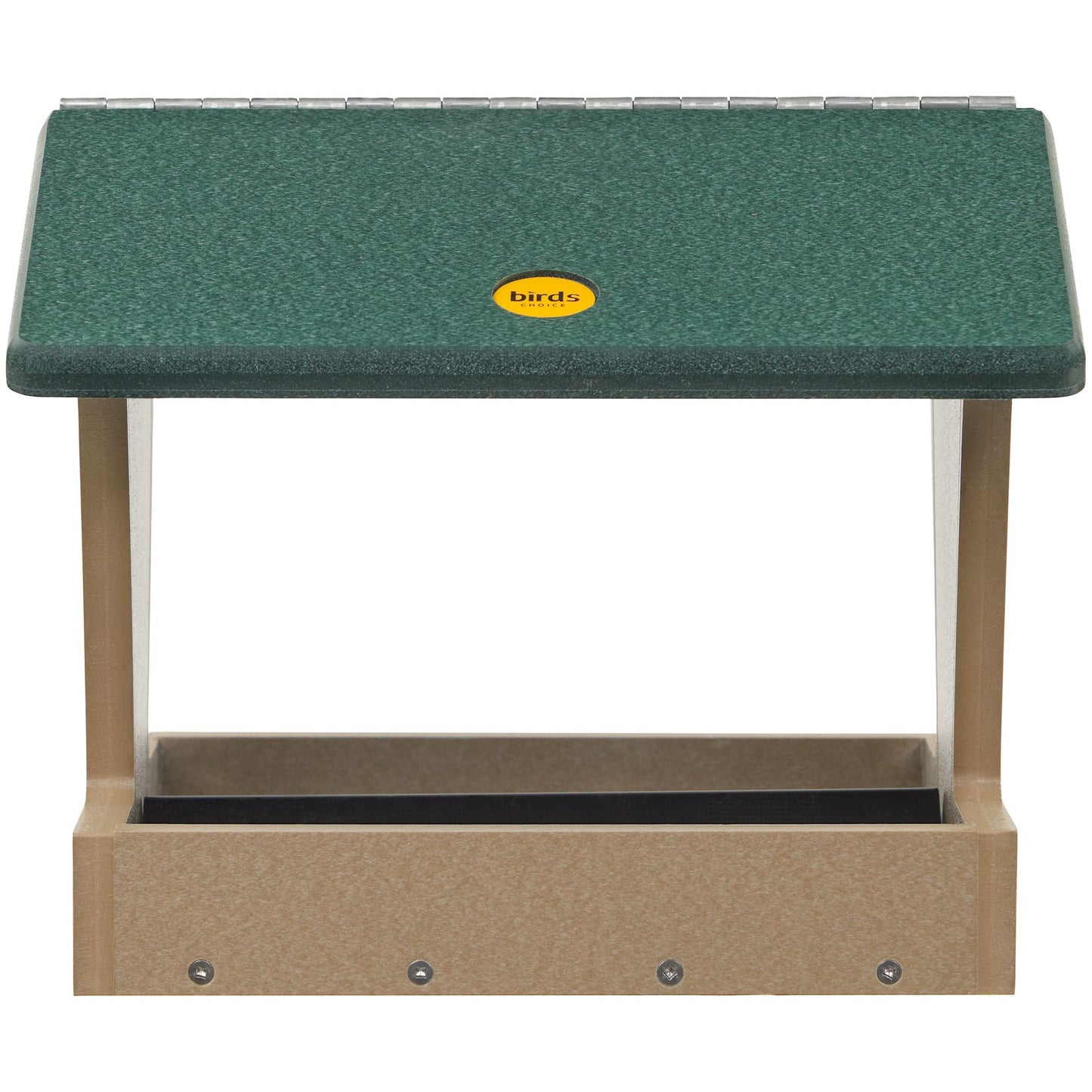 Medium Hopper Bird Feeder in Taupe and Green Recycled Plastic